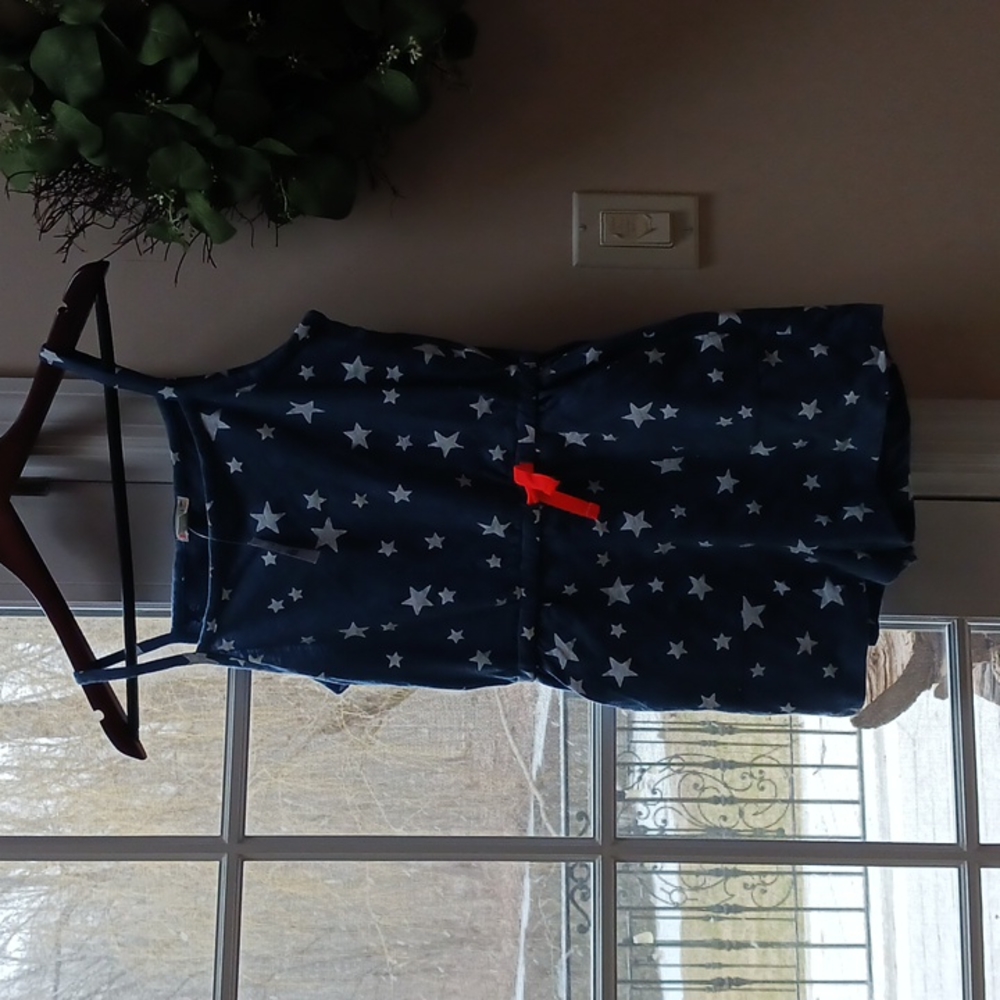 Star print shorts romper